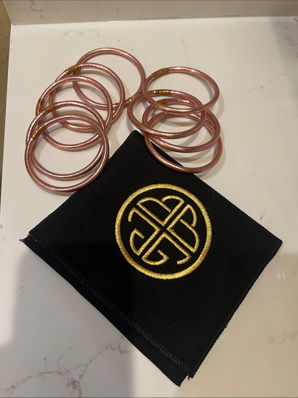 Metallic Rose Gold Hair Ties - Set of 8